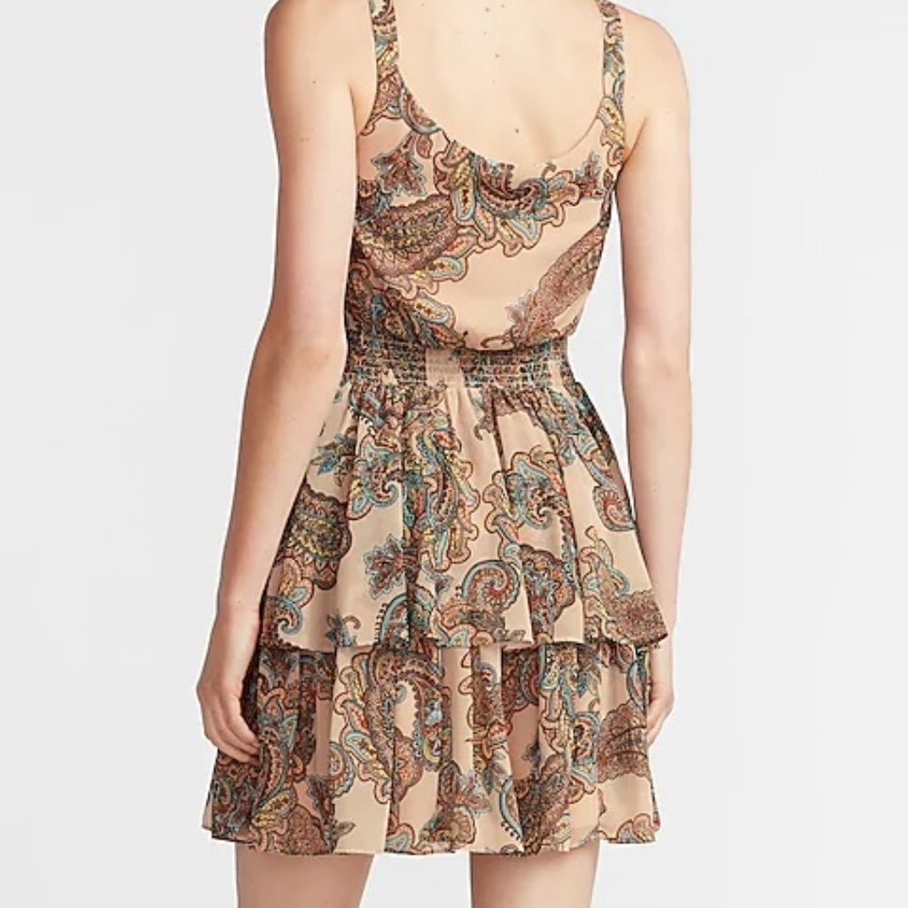EXPRESS PAISLEY XL FIT AND FLARE DRESS NWT - Picture 2 of 2